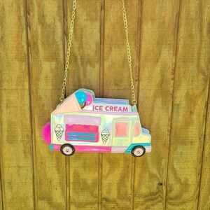 Ice Cream Truck Novelty Purse With Chain Crossbody Strap NWOT